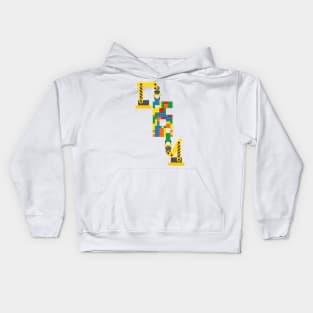 6th Building Bricks Birthday Kids Hoodie